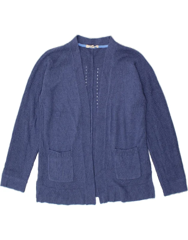 Hurry In WHITE STUFF Womens Open Cardigan Sweater UK 10 Small Blue Cotton