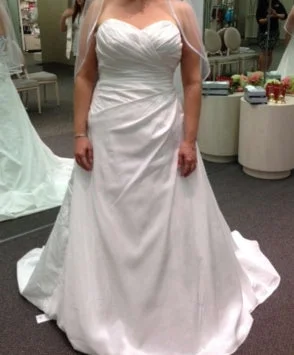 Fantastic Offers David's Bridal Taffeta A Line Gown with Sweetheart Neckline