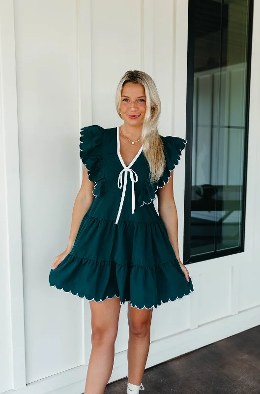Deal Dash Aubrey Mini Dress - Hunter Green