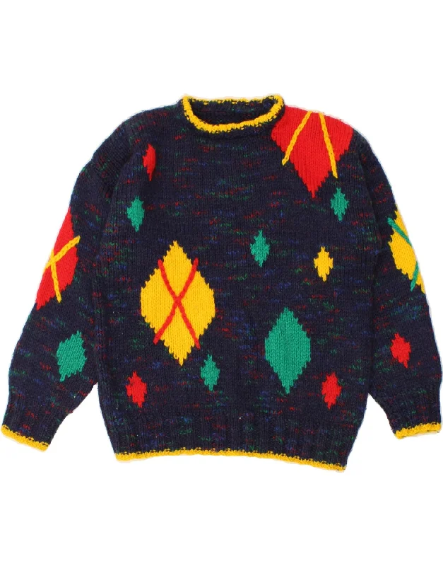 Discount Extravaganza VINTAGE Womens Crew Neck Jumper Sweater UK 14 Large Navy Blue