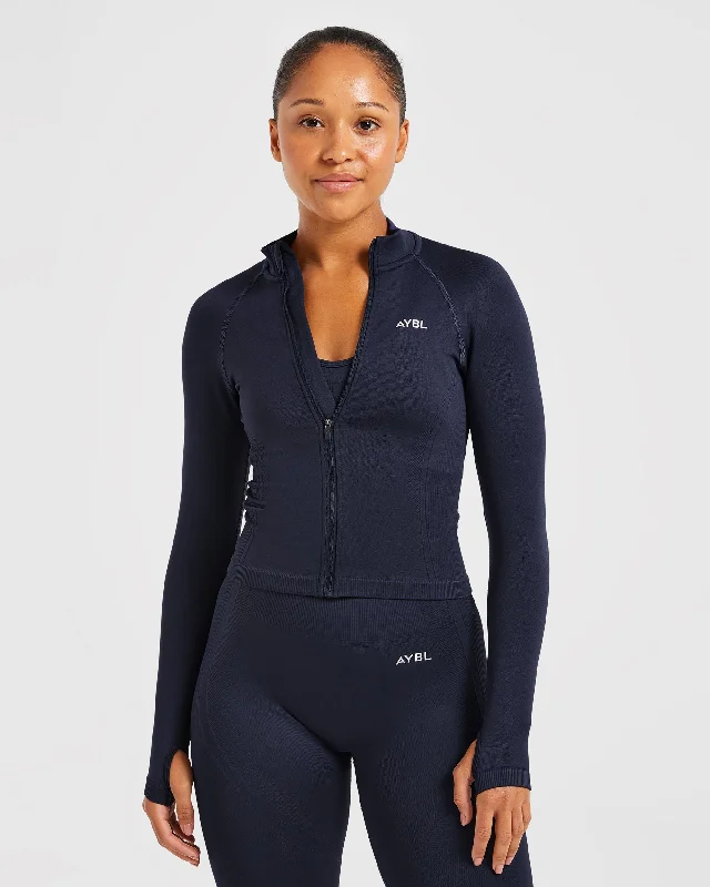 Closeout Sale Balance V3 Seamless Zip Jacket - Navy