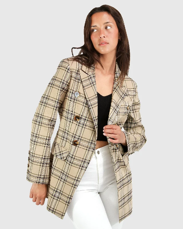 Don't Wait Too Cool For Work Plaid Blazer