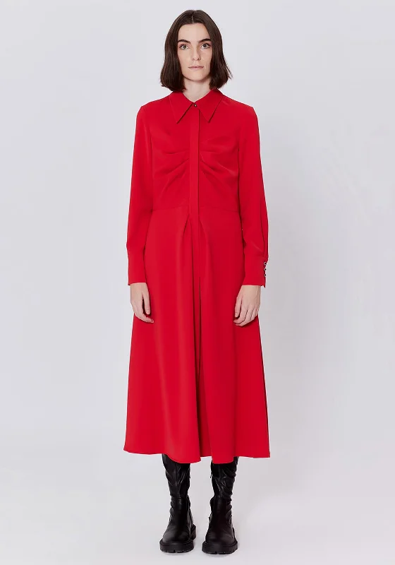 Special Offer Birelin Ruched Bodice A-line Midi Dress, Red