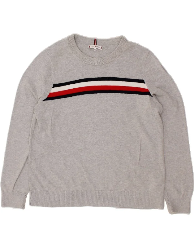 New Markdowns TOMMY HILFIGER Womens Crew Neck Jumper Sweater UK 16 Large Grey Cotton New Markdowns TOMMY HILFIGER Womens Crew Neck Jumper Sweater UK 16 Large Grey Cotton