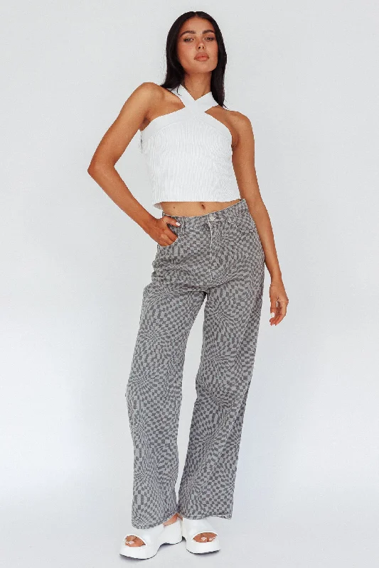 Low Prices Renegade Printed Denim Pants Charcoal