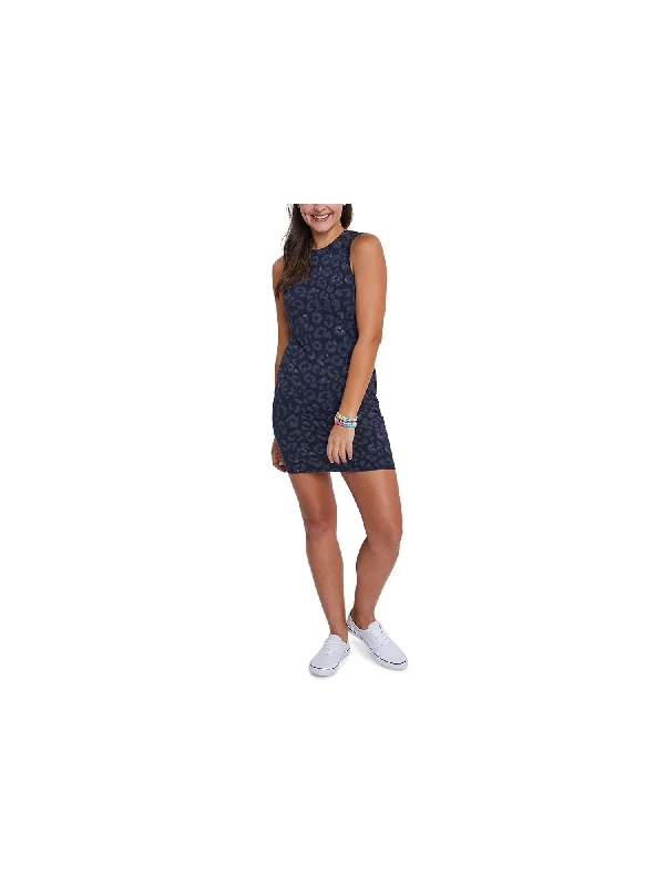 Huge Savings SUNDOWN BY SPLENDID Womens Navy Sleeveless Crew Neck Mini Body Con Dress Huge Savings SUNDOWN BY SPLENDID Womens Navy Sleeveless Crew Neck Mini Body Con Dress