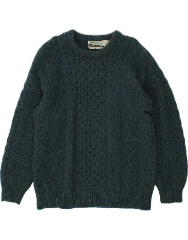 Exclusive Deal ARAN CRAFTS Womens Boat Neck Jumper Sweater UK 16 Large Green