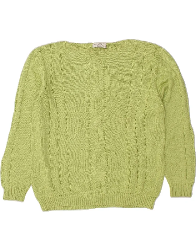 Price Reduction VINTAGE Womens Boat Neck Jumper Sweater IT 44 Medium Green Cotton