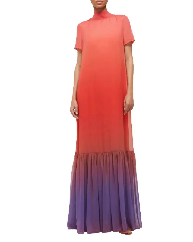 Exclusive Savings Calluna Ombré Neck Tie Maxi Dress In Violet/ombre