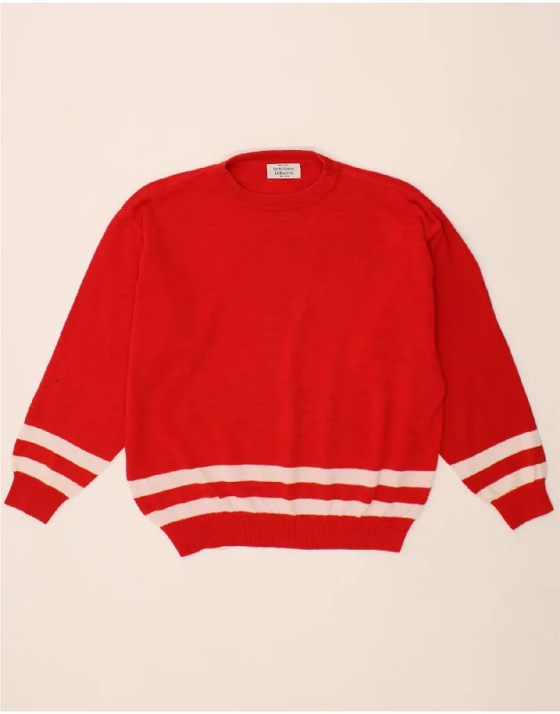 Blowout Deals BENETTON Womens Crew Neck Jumper Sweater UK 20 2XL Red Cotton