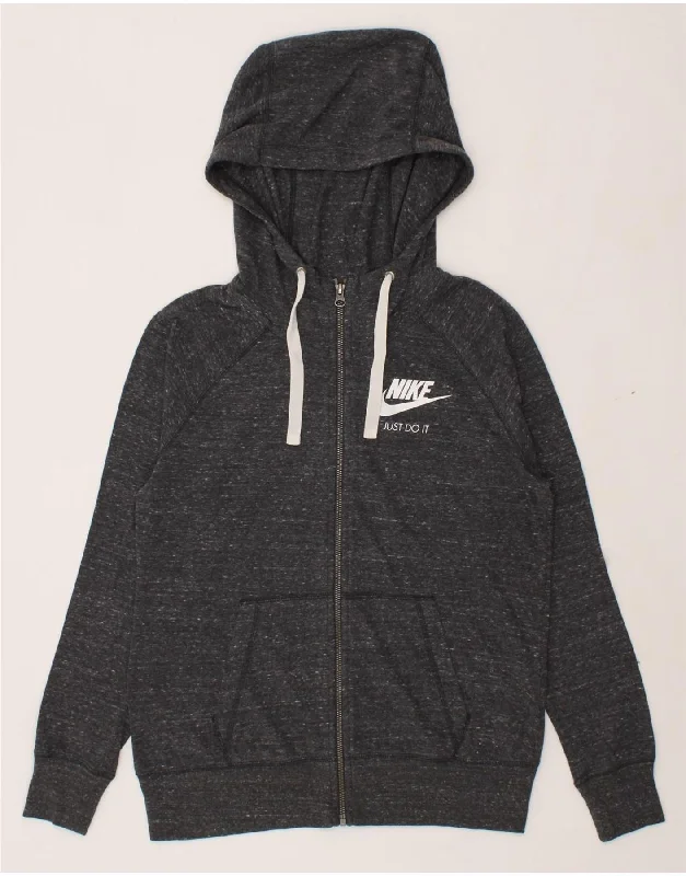 Epic Deals NIKE Womens Zip Hoodie Sweater UK 14 Medium Grey Flecked