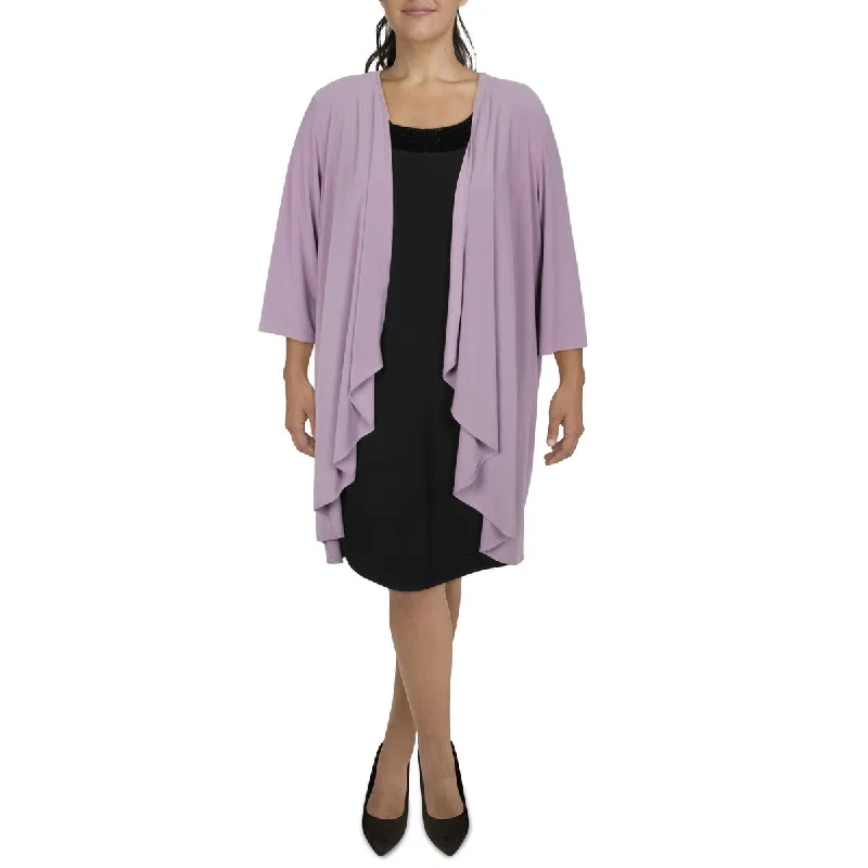 Price Drop Plus Womens Knit Open Front Duster Blazer