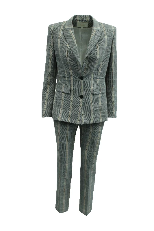 Members Only Maje Plaid Blazer and Pants in Grey Wool