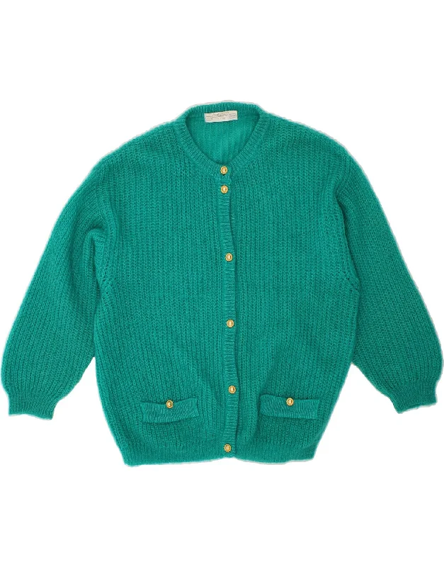 Quick Sale ST. BERNARD Womens Cardigan Sweater UK 14/16 Large Turquoise Mohair