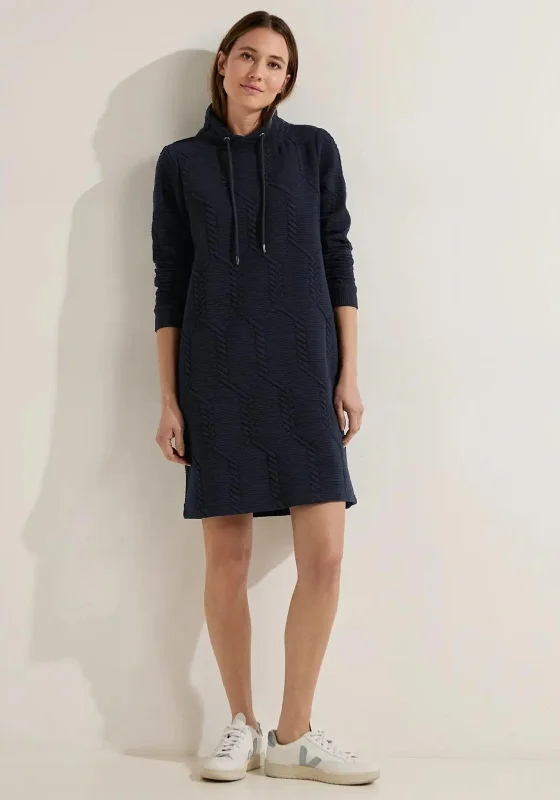 Super Deal Cecil 3D Structural Pattern Jumper Dress, Night Sky Blue