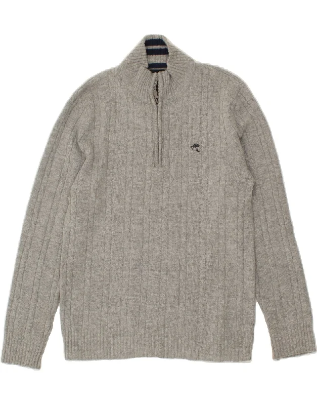 Final Clearance KARTEL Womens Zip Neck Jumper Sweater UK 16 Large Grey