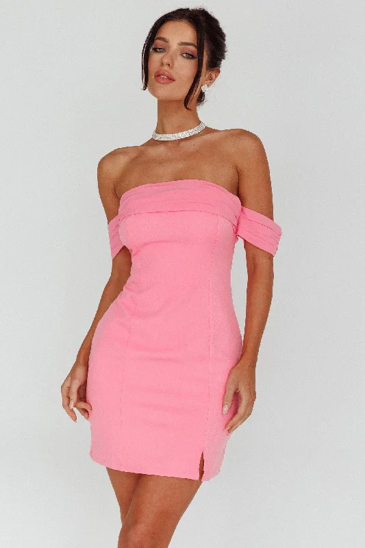 Lowest Price Kassie Off-Shoulder Mini Dress Sweet Pink