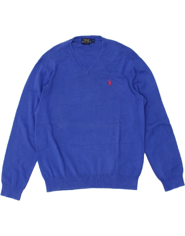 Midnight Madness POLO RALPH LAUREN Womens V-Neck Jumper Sweater UK 16 Large Blue Cotton Midnight Madness POLO RALPH LAUREN Womens V-Neck Jumper Sweater UK 16 Large Blue Cotton