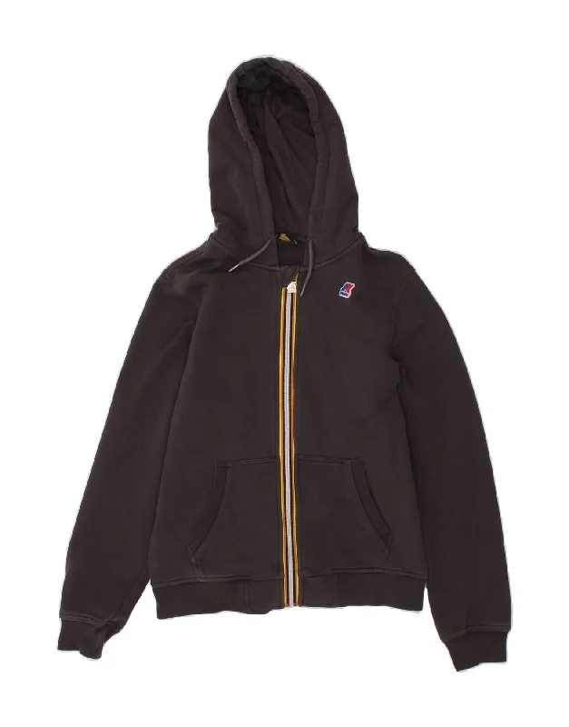 Markdown Madness K-WAY Womens Zip Hoodie Sweater UK 10 Small Grey Cotton