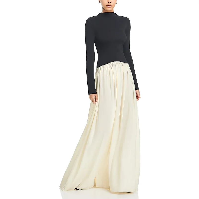 Bargain Bin Womens Full Length Colorblock Maxi Dress