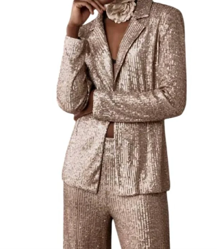 Bargain Prices Sequins Blazer In Matte Gold