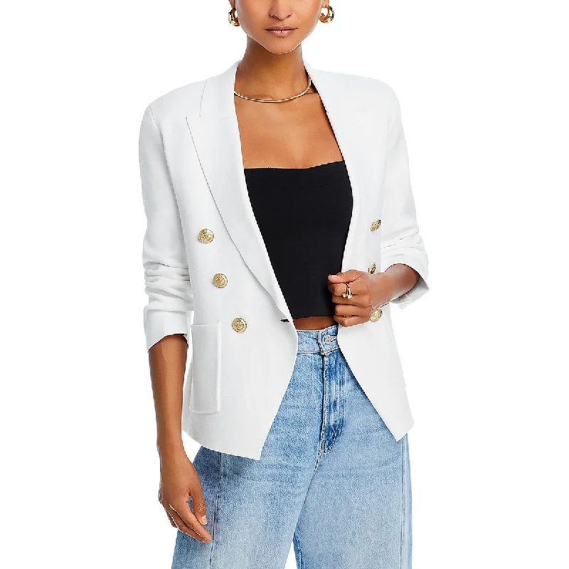 Quick Sale Womens Cotton Blend Office Double-Breasted Blazer