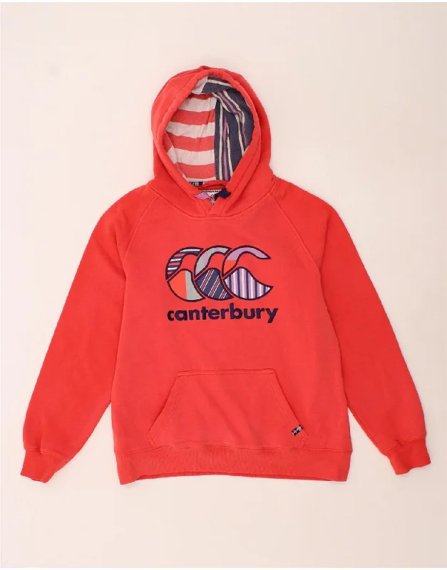 Deal Zone CANTERBURY Womens Graphic Hoodie Jumper UK 14 Large Red Cotton