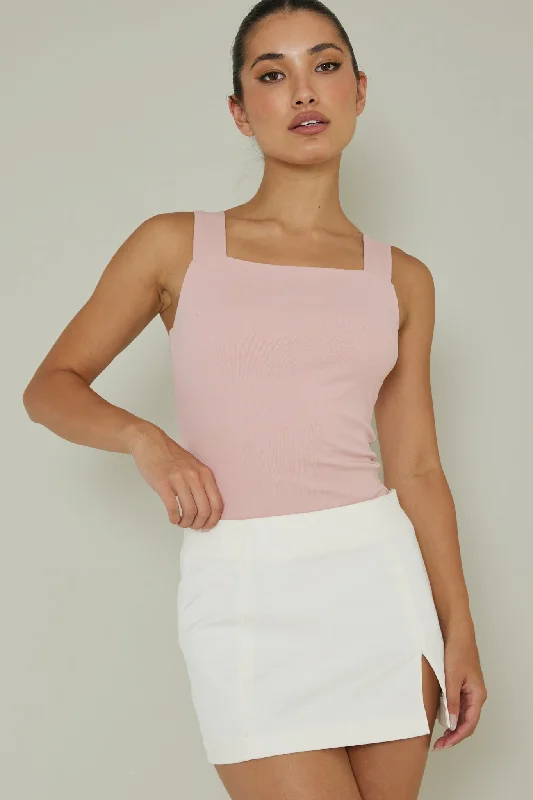 Warehouse Sale High Time Square Neckline Leotard Blush
