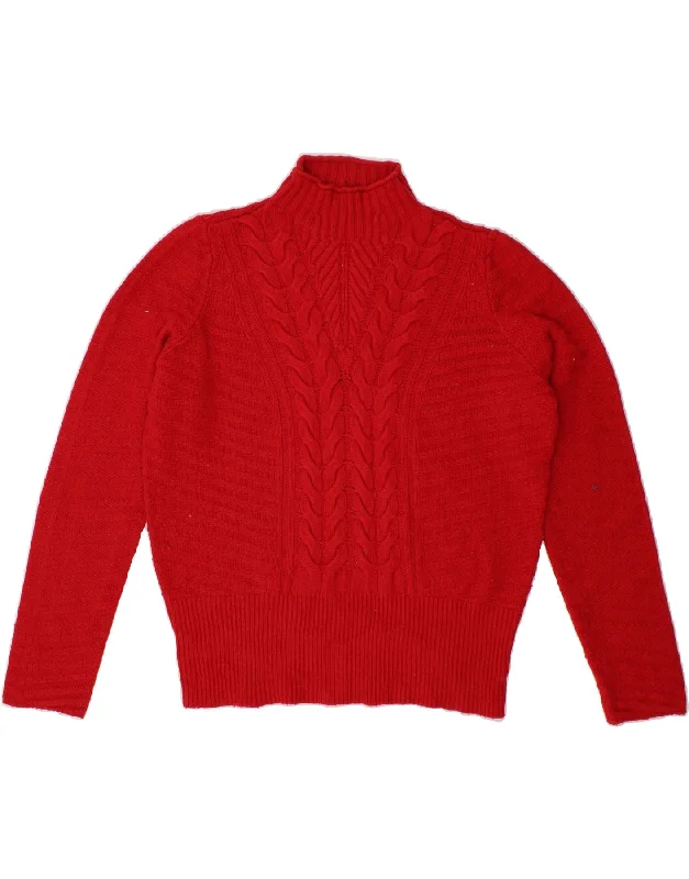 Sale Event BENETTON Womens Turtle Neck Jumper Sweater UK 16 Large Red Nylon