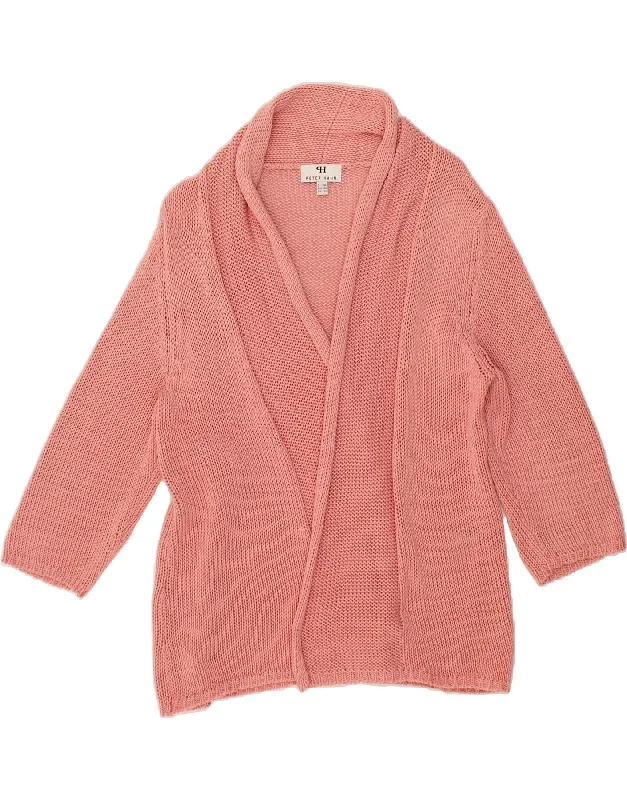 Great Deals PETER HAHN Womens 3/4 Sleeve Cardigan Sweater UK 20 2XL Pink Cotton