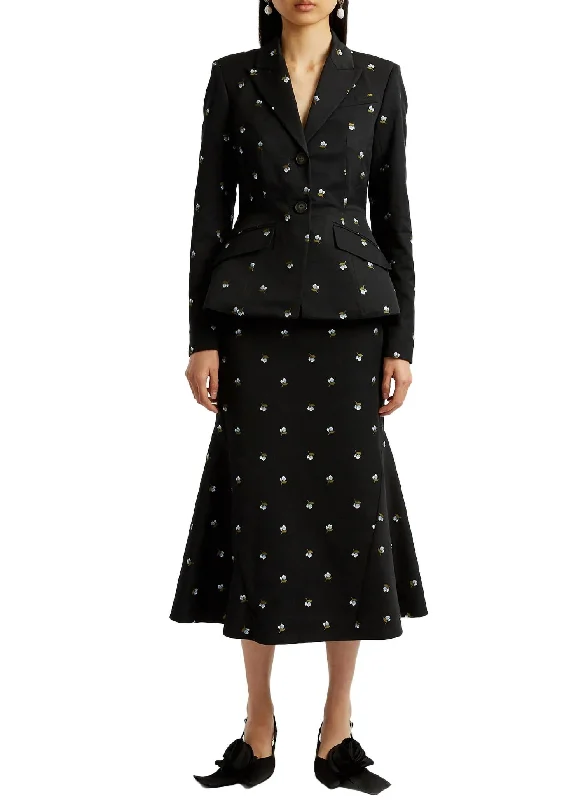 Extra Discounts Tailored Bud Ditsy Jacquard Blazer In Black