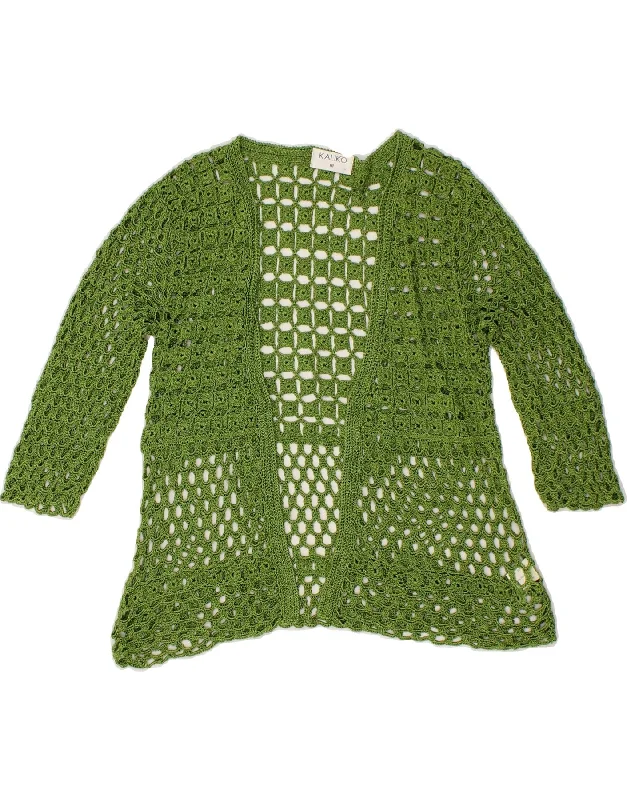 Great Bargains KALIKO Womens 3/4 Sleeve Crochet Cardigan Sweater UK 18 XL Green Viscose Great Bargains KALIKO Womens 3/4 Sleeve Crochet Cardigan Sweater UK 18 XL Green Viscose