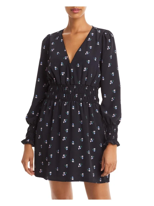 Huge Discounts Delancy Womens Floral Smocked Mini Dress