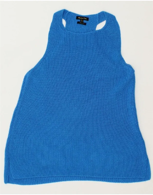 Price Blitz MASSIMO DUTTI Womens Vest Tank Top UK 14 Medium Blue Cotton