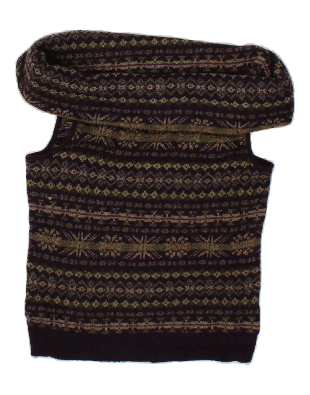 Epic Deals RALPH LAUREN Womens Sleeveless Roll Neck Jumper Sweater UK 8 Small Brown