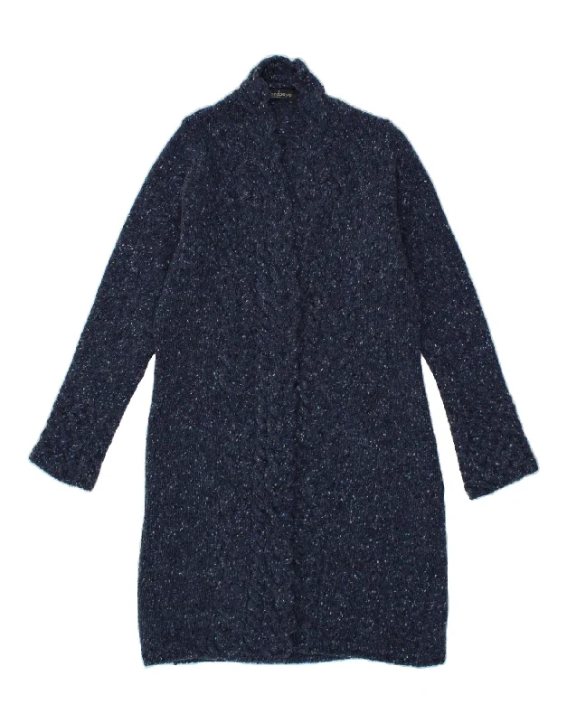 Today Only IRELANDS EYE Womens Longline Cardigan Sweater UK 10 Small Navy Blue