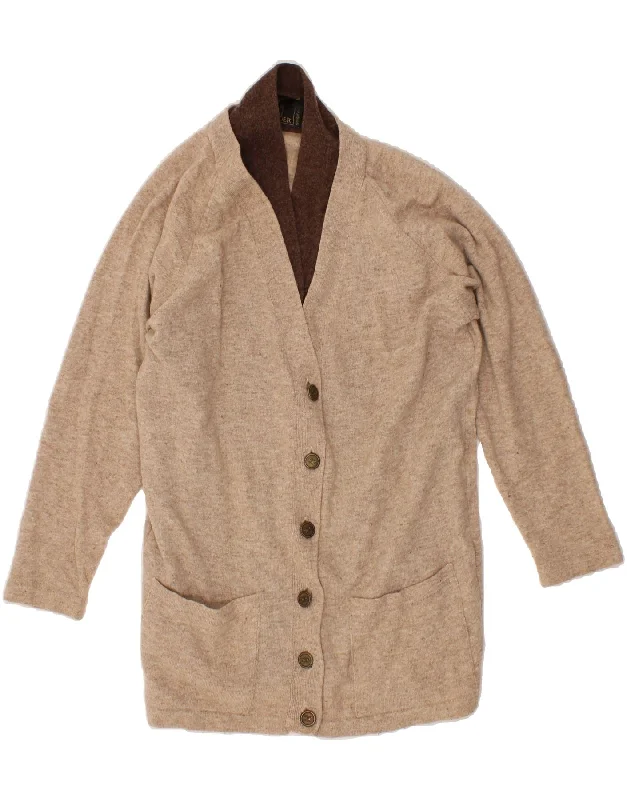 The Best Prices OLIVER BY VALENTINO Womens Cardigan Sweater UK 14 Medium Beige Wool
