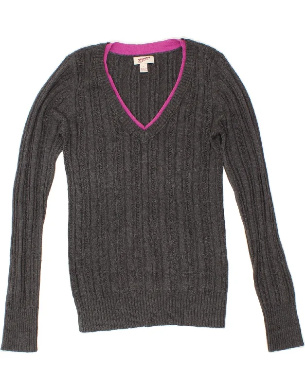 New Markdowns ARIZONA Womens V-Neck Jumper Sweater UK 14 Large Grey Cotton