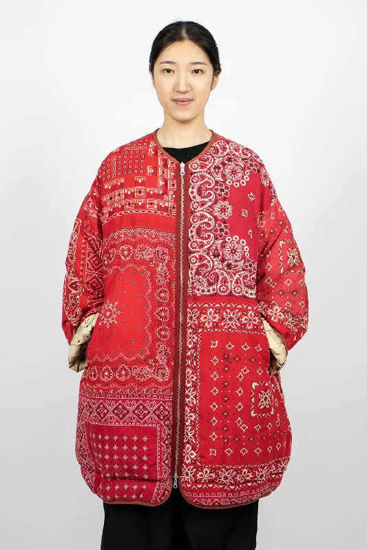 Act Now Reversible Liner Coat Bandana Red