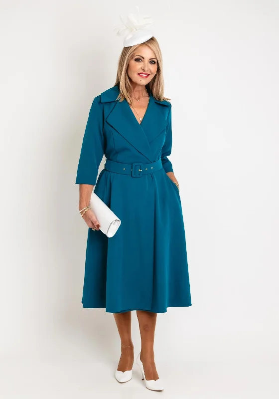 Limited Availability Coco Doll Marci Wrap A-line Dress,Teal
