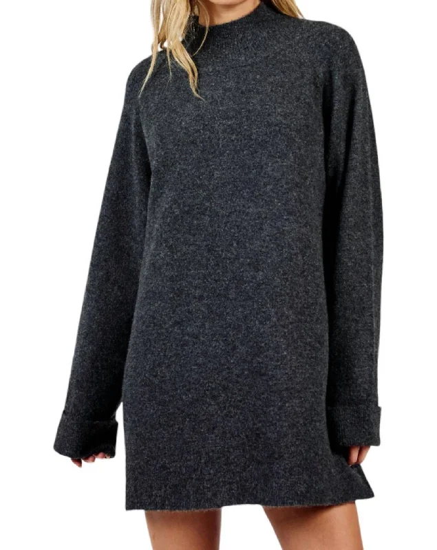 Buy Now Carson Sweater Dress In Charcoal