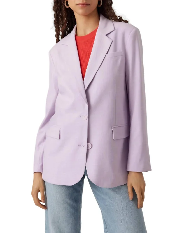 Don’t Miss Out Thuytroian Long Sleeve Classic Blazer In Orchid Bloom
