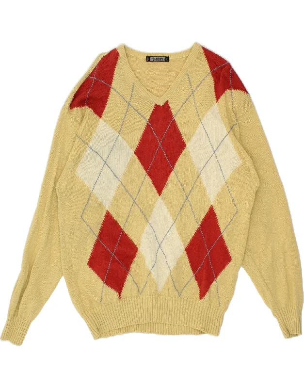 Buy Now ANDREA FENZI Womens V-Neck Jumper Sweater UK 16 Large Yellow