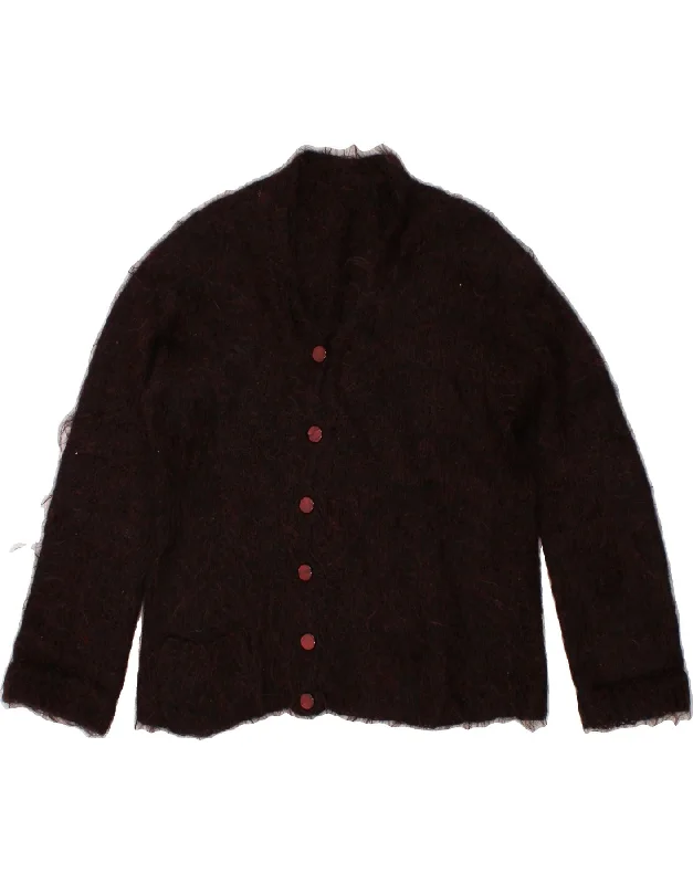 Don't Miss VINTAGE Womens Cardigan Sweater UK 14 Medium Maroon
