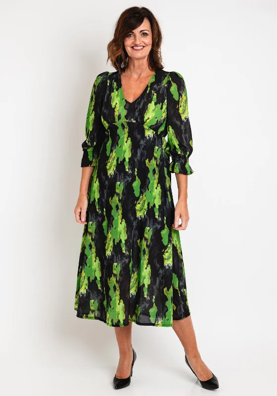 Doorbuster Deal Kate & Pippa Streasa Print Maxi Dress, Black & Green