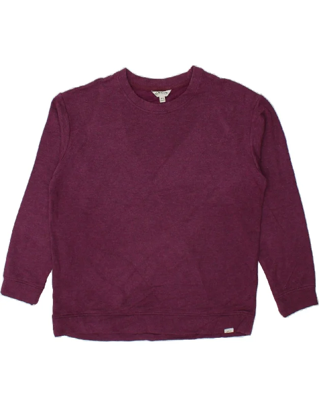Special Offer ORVIS Womens Oversized Sweatshirt Jumper UK 14 Medium Maroon Modal