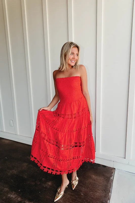 Deal Dash Teagan Midi Dress - Red