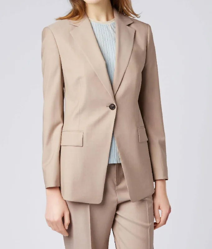 Amazing Deals Janera 1 Virgin Wool Blazer In Beige