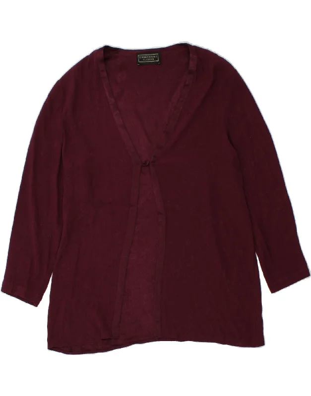Bargain Blast DEBENHAMS Womens Cardigan Top UK 16 Large  Maroon Viscose
