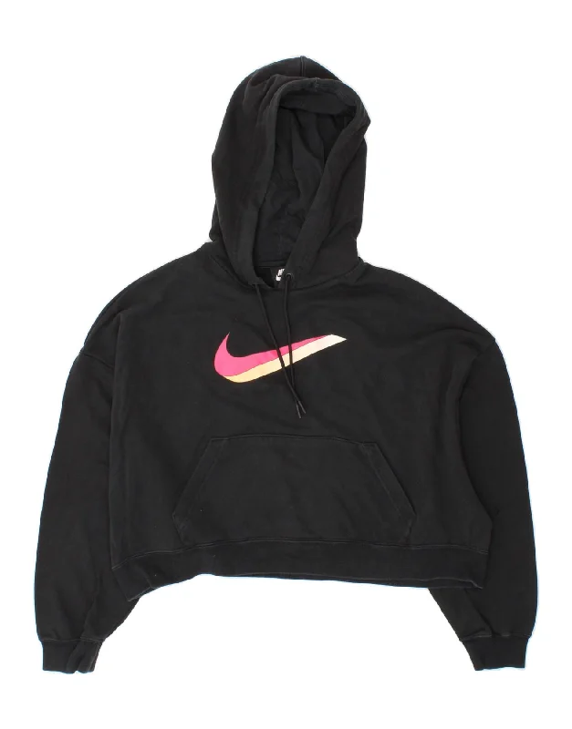 Unbeatable Prices NIKE Womens Oversized Graphic Hoodie Jumper UK 10 Small Black